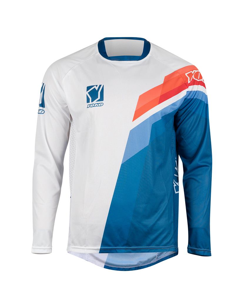 MARŠKINĖLIAI (vaikiški) MX jersey YOKO VIILEE white / blue / fire